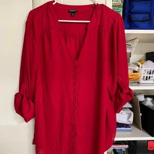 Torrid Size 2 Red Button Up Blouse